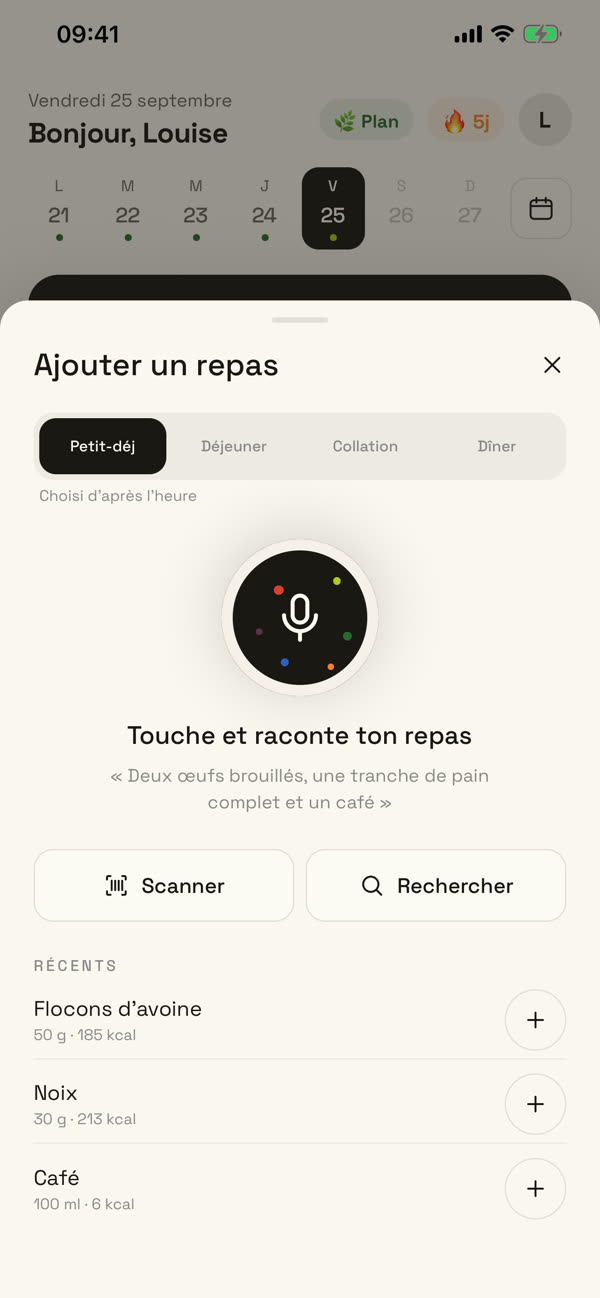 Ajout d’un repas à la voix dans Micro
